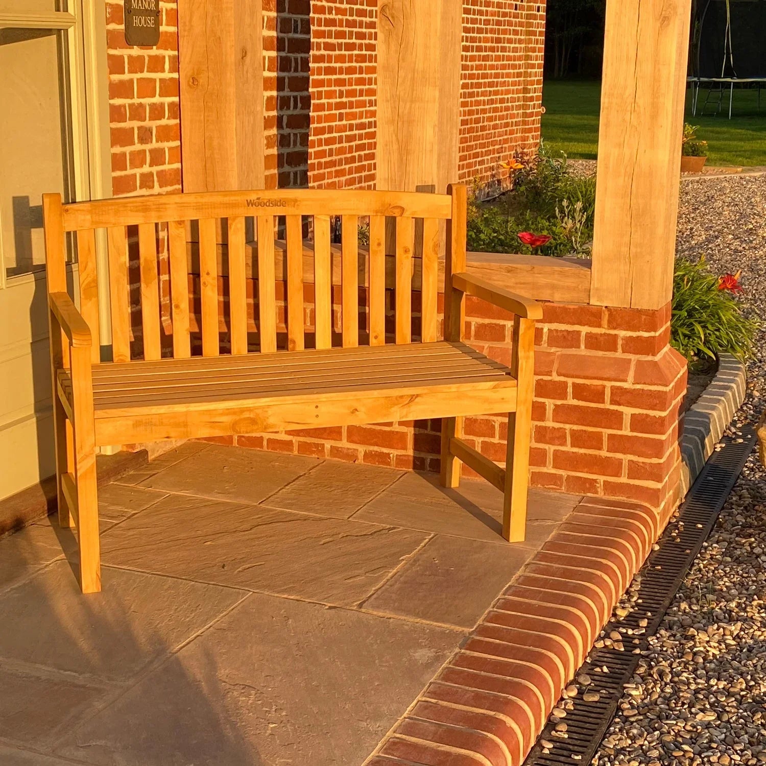 Narford Outdoor Wooden 2 Seater Bench Garden Patio Furniture