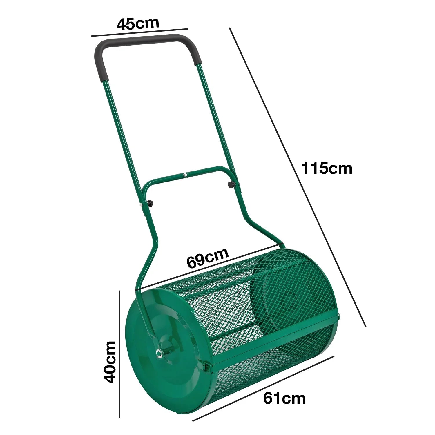76L Lawn Compost Spreader Top Dress Soil/Fertiliser/Seed Heavy Duty Garden Roller