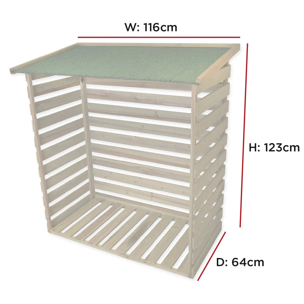 Treated Wooden Heavy Duty Log Store Garden Storage Shed