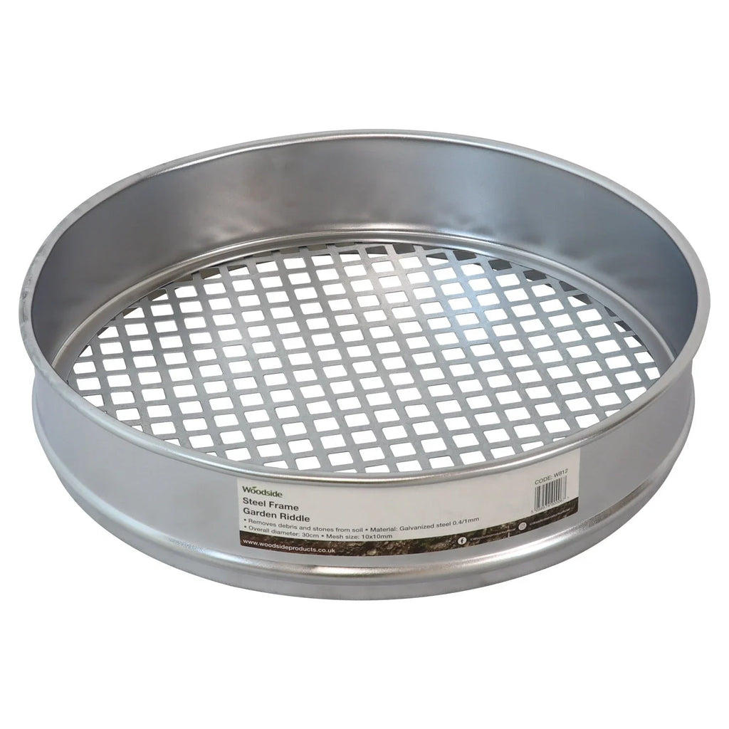 Heavy Duty Garden Riddle, 30cm Potting Sieve, Mesh Soil/Compost Sift